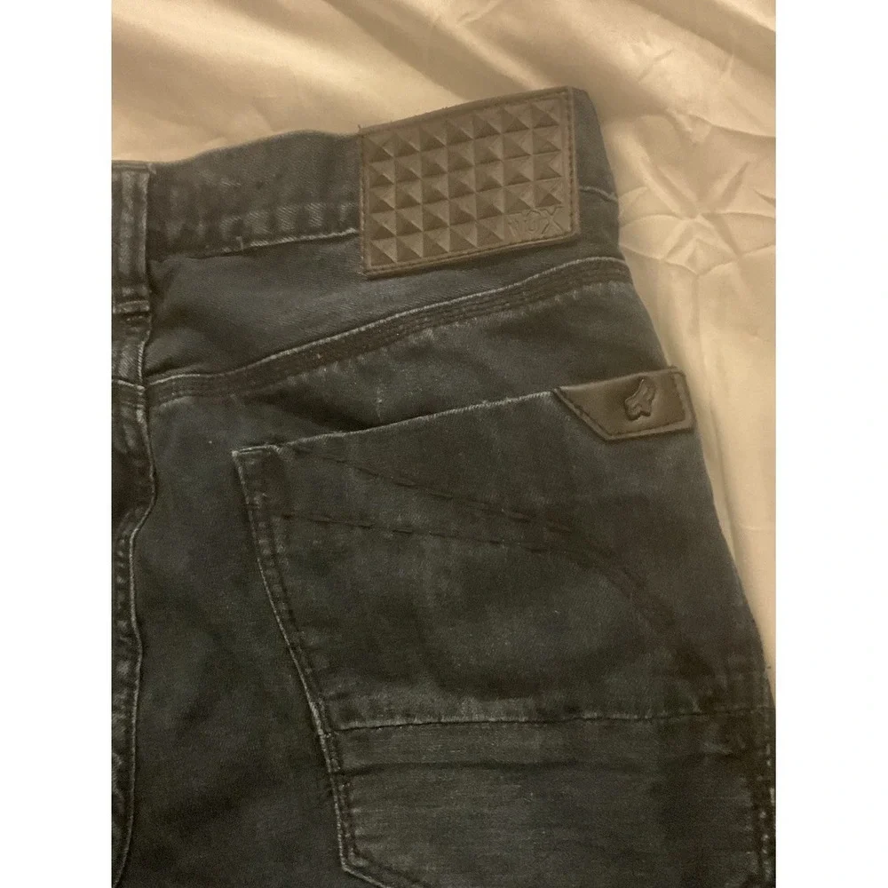 Fox Denim Jeans Mens 34 X 32 Black Revolver Button Fly Straight Leg Casual - Picture 4 of 11